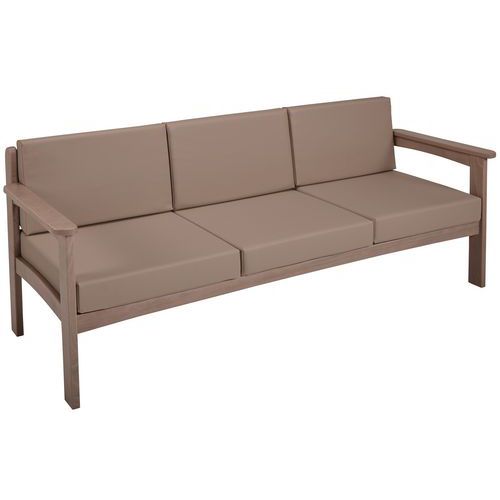 Canapé 3 Places Autize Structure Taupe Pvc Terre