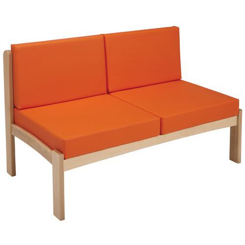 Chauffeuse 2 Places Autize Structure Naturel Pvc Orange