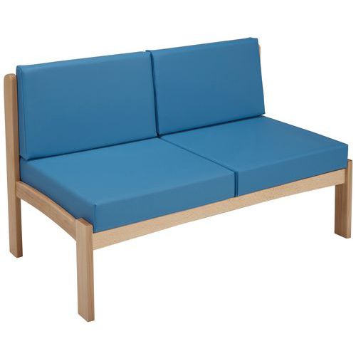 Chauffeuse 2 Places Autize Structure Naturel Pvc Pétrôle