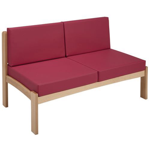 Chauffeuse 2 Places Autize Structure Naturel Pvc Fuchsia