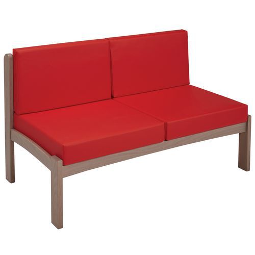 Chauffeuse 2 Places Autize Structure Taupe Pvc Rouge