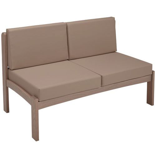 Chauffeuse 2 Places Autize Structure Taupe Pvc Terre