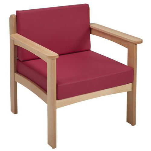 Fauteuil Autize Structure Naturel Pvc Fuchsia