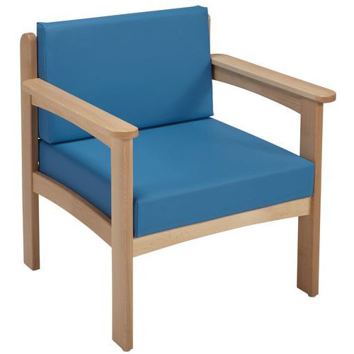 Fauteuil Autize Structure Naturel Pvc Pétrôle