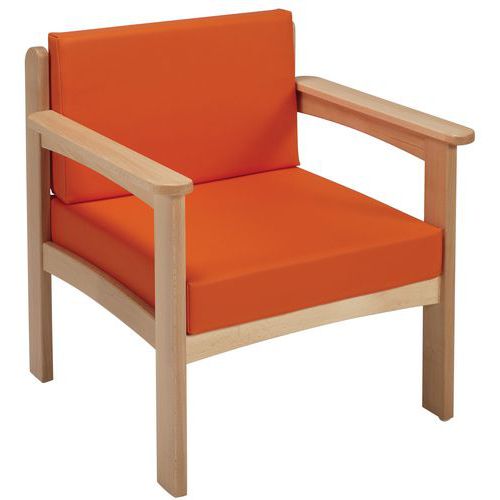 Fauteuil Autize Structure Naturel Pvc Orange