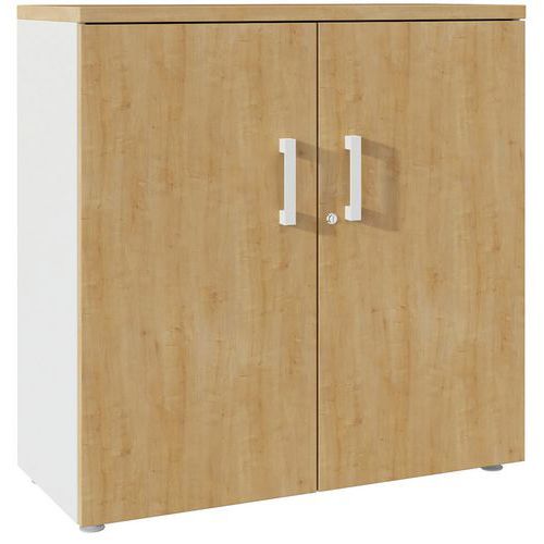 Desserte H73xl100xp45 Cm 1 Tab. Métal Blanc/chêne Authentiqu