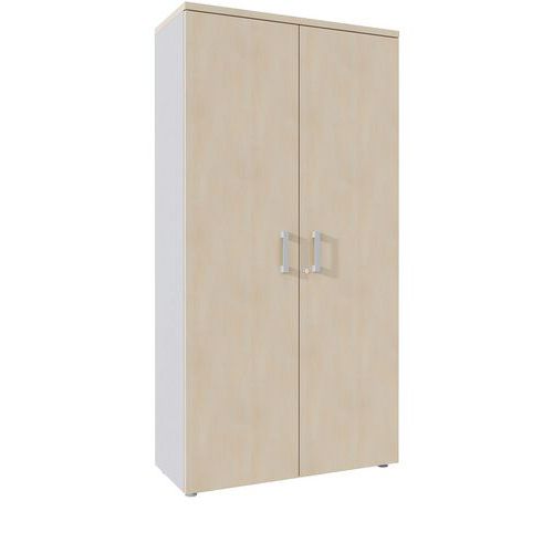 Armoire Haute H197xl100xp45 Cm 5 Tab. Métal Argent/chêne Fil