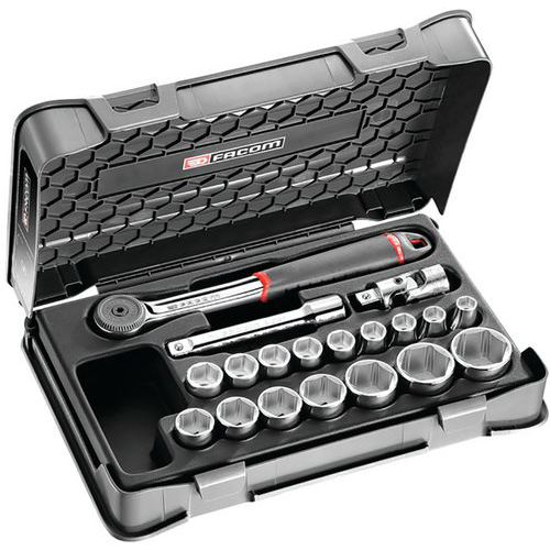 Facom 1 Coffret Cliquet Et Douilles 1/2 De 19 Pièces - Facom Facom