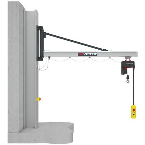 Potence murale légère Vetter - Capacité 125KG, Portée 2,9M - Vetter Krantechnik