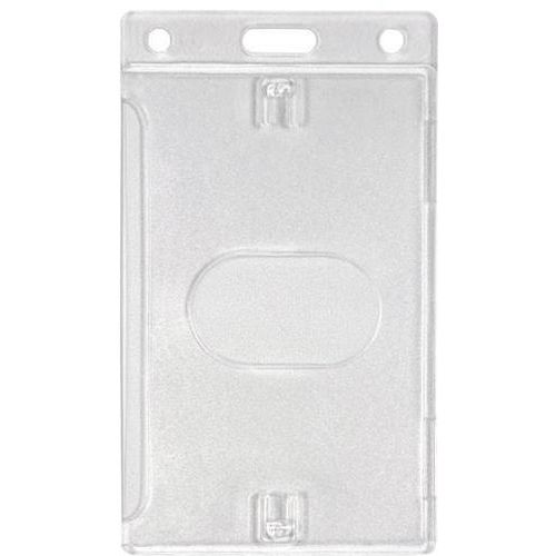 Porte-badge dépoli vertical pour 1 carte - Lot de 100 - 86x54mm - Idéal organisation