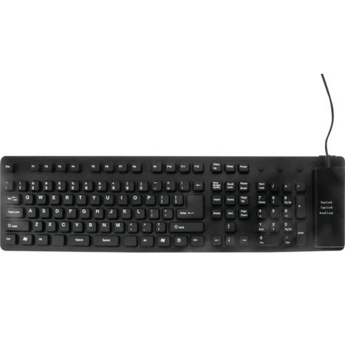 Clavier En Silicone Souple Et Ã‰tanche Combo Usb/ps2 Noir