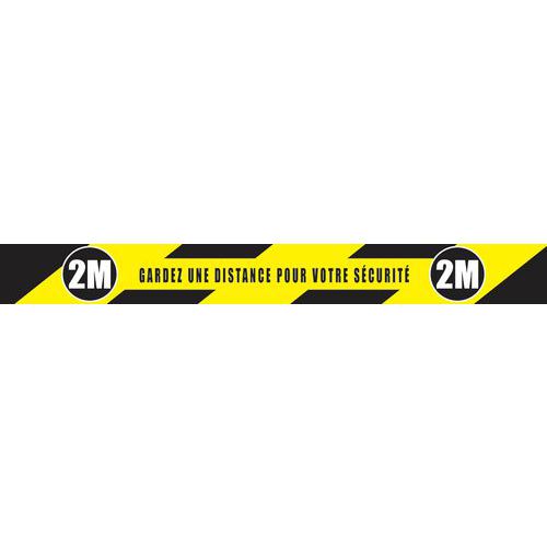 Bande de distanciation sociale - Usage extérieur - 1 m x 7,5 cm - Langue française Bande de distanciation sociale - Usage extérieur - 1 m x 7,5 cm - Langue française