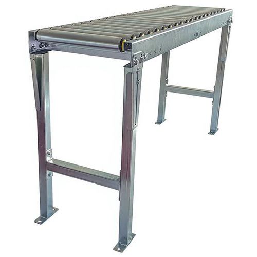 Somefi - Kit convoyeur à rouleaux acier 600x60x2000mm avec pied - Charge 120kg/m² - Configurable - Garantie 3 ans
