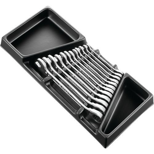 Facom - Module 12 Clés Mixtes à Cliquet avec Plateau Thermoformé - Rangement Outils - MOD.467BJ12PB