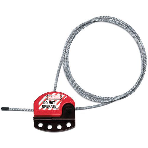 Master Lock - Câble de Consignation Ajustable - 4.6m Gris - Acier Robuste, 4 Clés, Garantie à Vie