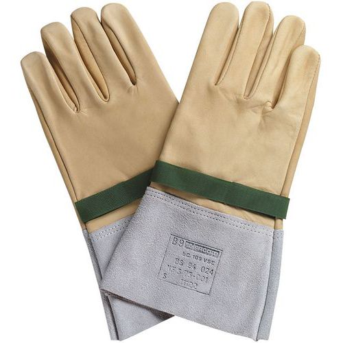 Facom - Gants de protection BC-VSE - Taille 9 - Cuir et Latex - Beige - Risque de déchirure réduit