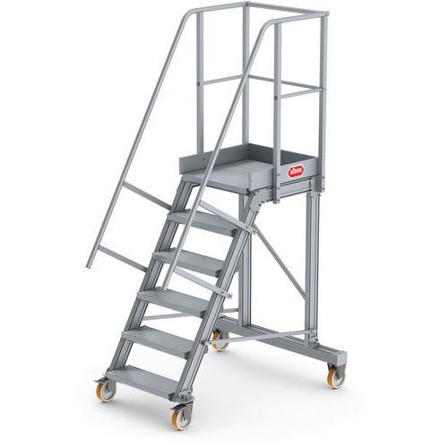 Altrex - Escalier à palier 6 marches - Aluminium - Charge 500 kg - Hauteur 3.47 m