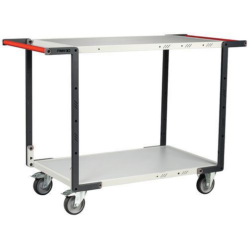 Fimm - Servante de manutention 2 plateaux - 250kg - 100x60cm - Roulettes Ø125mm - Éco-responsable