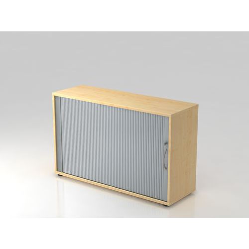 Armoire À Rideau Horizontale-courbée-2 Cases-érable-argent