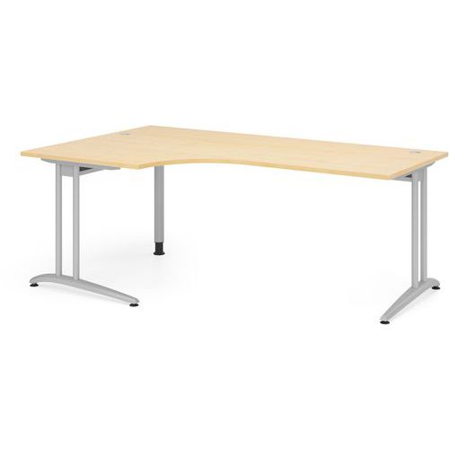 Bureau Avec Angle 90° Série B-200x120cm-érable-argent