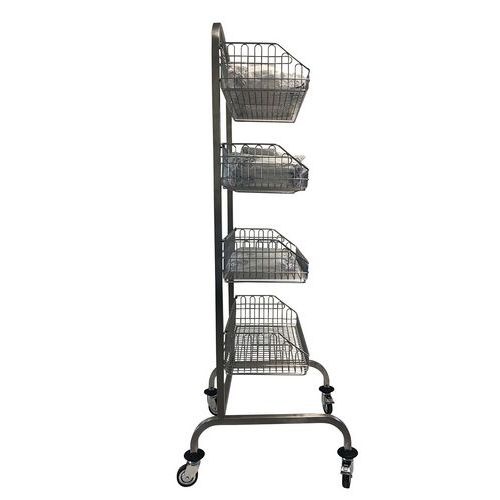 Hupfer - Chariot médical inox 4 paniers - 240 kg - Éco-responsable
