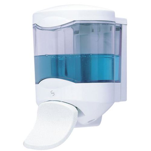 JVD - Distributeur de savon Crystal 450 ml Blanc ABS - Remplissage Poussoir - Hygiène et Design
