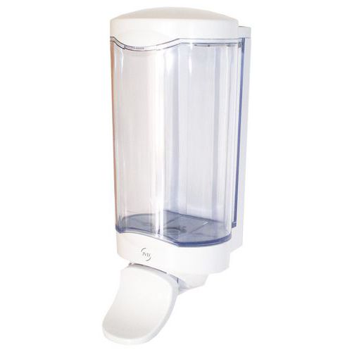 JVD - Distributeur Savon Crystal Blanc 1000 ml - ABS - Remplissage Facile - Hygiène Personnelle