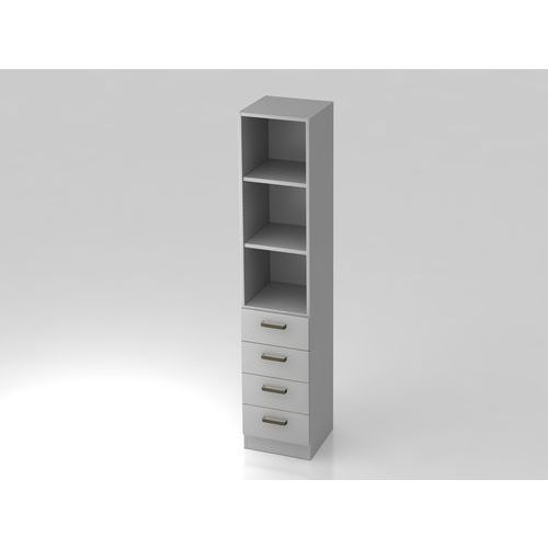 Armoire À 4 Tiroirs-poignée Métal-5 Niveaux-gris-gris