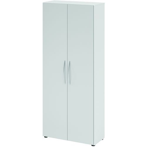 Hammerbacher - Armoire à portes Basic - Blanc Gris - 1880x346mm - Bois MFC FSC - Rangement Bureau