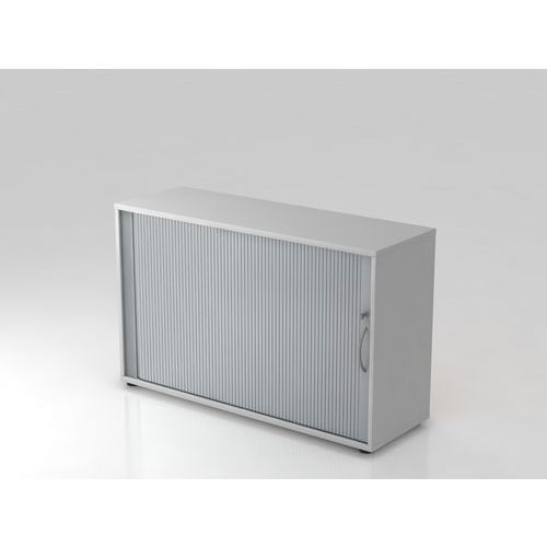 Armoire Rideau Horizontale-- Courbée-2 Cases-gris-argent