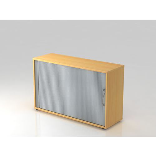 Armoire Rideau Horizontale-- Courbée-2 Cases-hêtre-argent