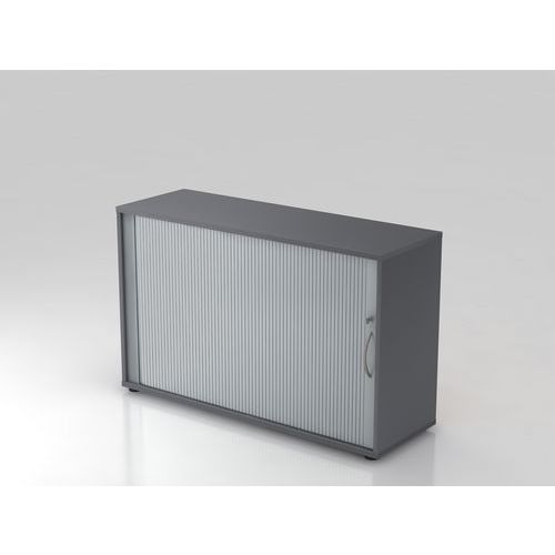 Armoire À Rideau Horizontale-- Courbée-2-graphite-argent