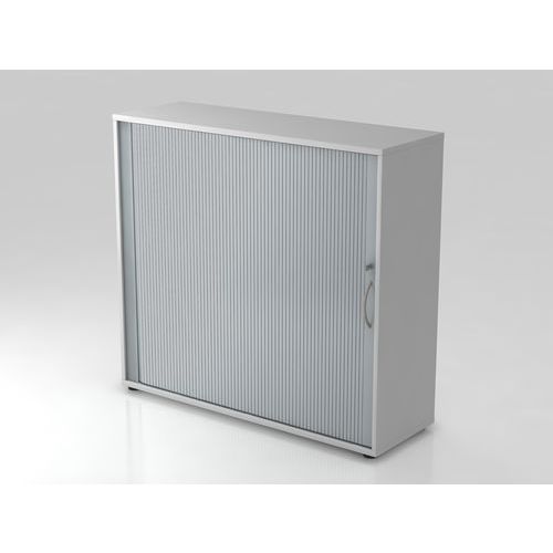 Armoire Rideau Horizontale-- Courbée-3 Cases-gris-argent