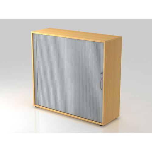 Armoire Rideau Horizontale-- Courbée-3 Cases-hêtre-argent