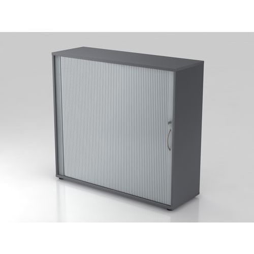 Armoire À Rideau Horizontale-- Courbée-3-graphite-argent