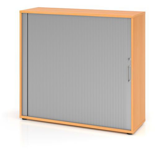 Armoire Rideau Horizontale-fil-3 Niveaux-hêtre-argent