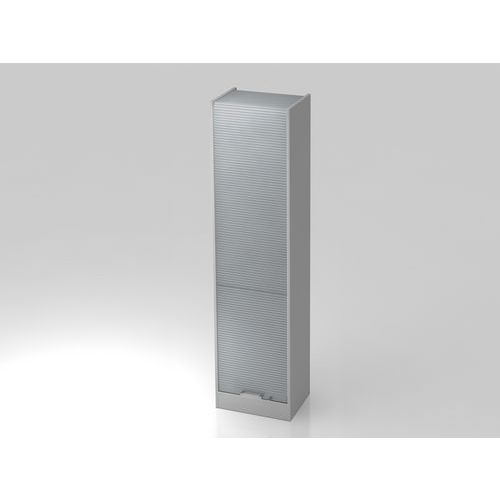 Hammerbacher - Armoire à rideau verticale - 840x448mm - Gris Argent - Bois MFC - Éco-responsable FSC