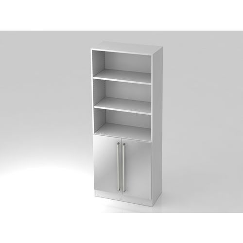 Armoire Non Verrouillable-portes Métal-5-blanc-argent