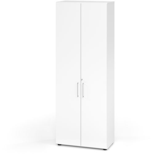 Hammerbacher - Armoire de bureau à 6 étagères - Blanc - Bois MFC - 2154x420mm - Éco-responsable
