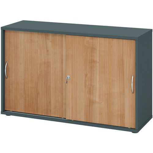 Armoire Portes Coulissantes - Courbées-2-graphite-noyer