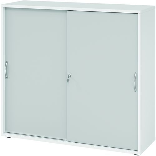 Armoire Portes Coulissantes Poignées Courbées-3-blanc-gris