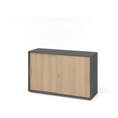 Armoire Portes Coulissantes - Plastique-2-graphite-chêne