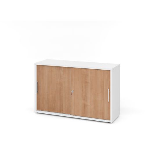 Armoire Portes Coulissantes Plastique-2 Cases-blanc-noyer