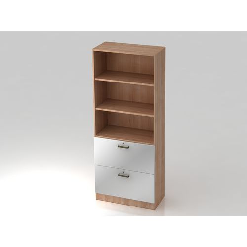 Armoire Support D'archives-- Métal-5 Niveaux-noyer-argent