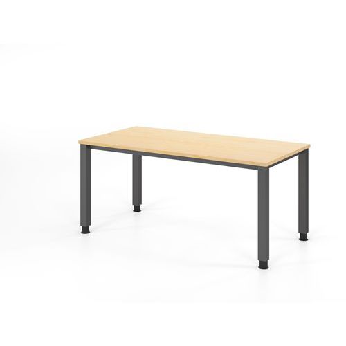 Bureau À 4 Pieds Carrés-160x80cm-érable-graphite