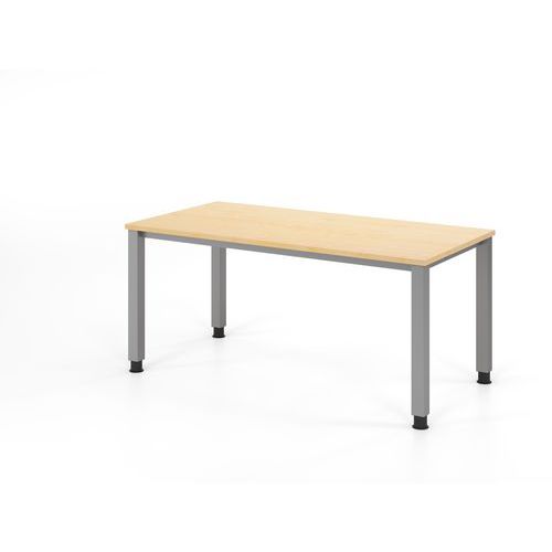 Bureau À 4 Pieds Carrés-160x80cm-érable-argent