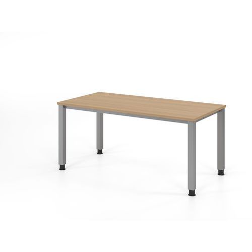 Hammerbacher - Bureau Droit 160x80cm Chêne Argent - Hauteur Réglable 68-81cm - Éco-responsable FSC