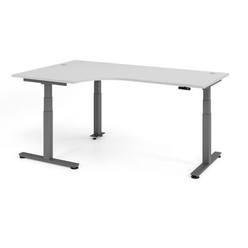 Bureau Assis-debout À Angle 90°-200x120cm-gris-graphite