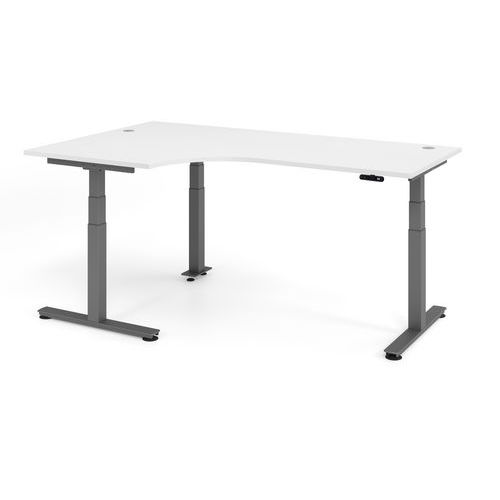 Bureau Assis-debout À Angle 90°-200x120cm-blanc-graphite