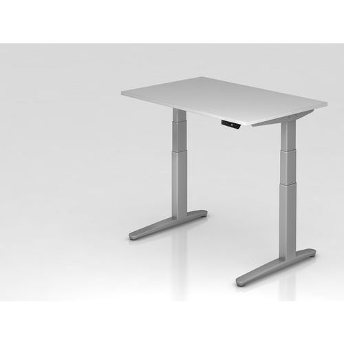 Bureau Assis-debout Pied Argent Xbhm-120x80cm-gris-argent